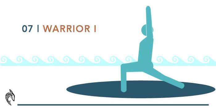 sup yoga warrior 1 pose